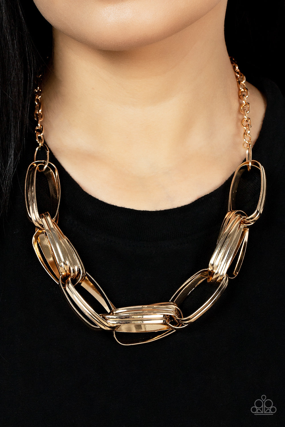 Fiercely Flexing - Gold- Paparazzi Accessories - VJ Bedazzled Jewelry