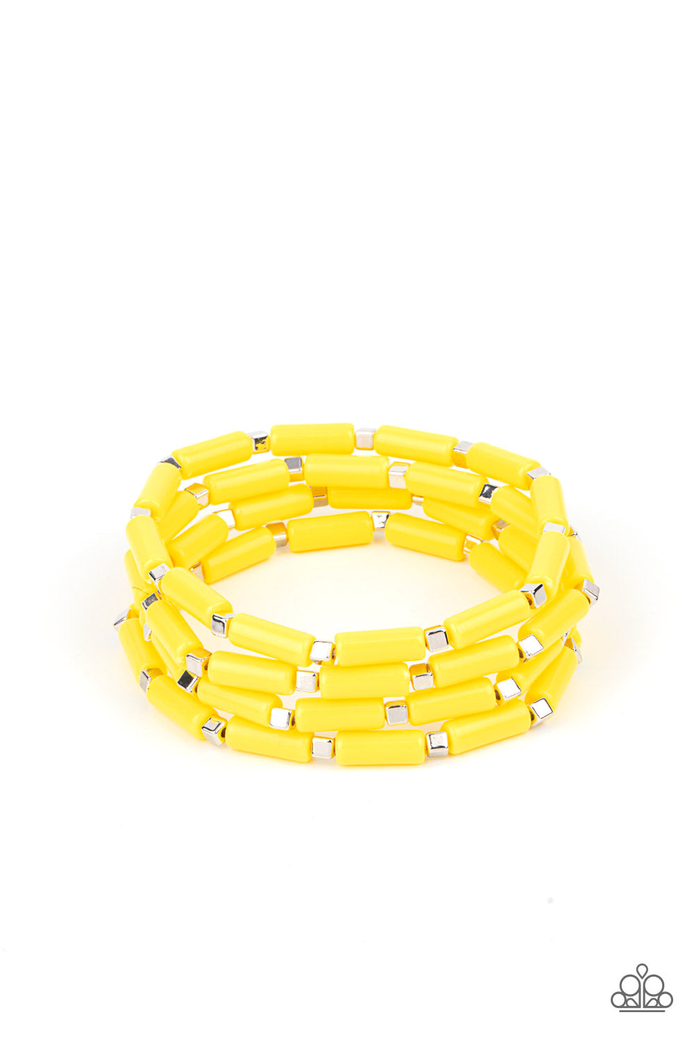 Radiantly Retro - Yellow - VJ Bedazzled Jewelry