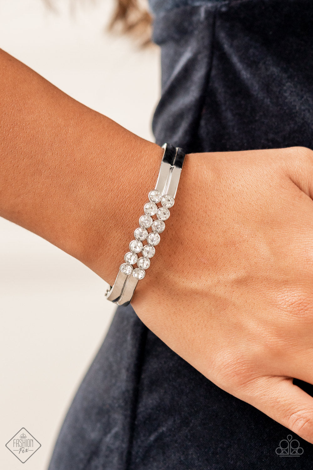 Doubled Down Dazzle - White - VJ Bedazzled Jewelry