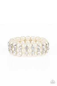 Eiffel Tower Elegance - White- Paparazzi Accessories - VJ Bedazzled Jewelry