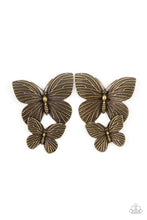 Load image into Gallery viewer, Blushing Butterflies - Brass- Paparazzi Accessories - VJ Bedazzled Jewelry

