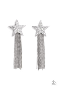 Superstar Solo - White- Paparazzi Accessories - VJ Bedazzled Jewelry