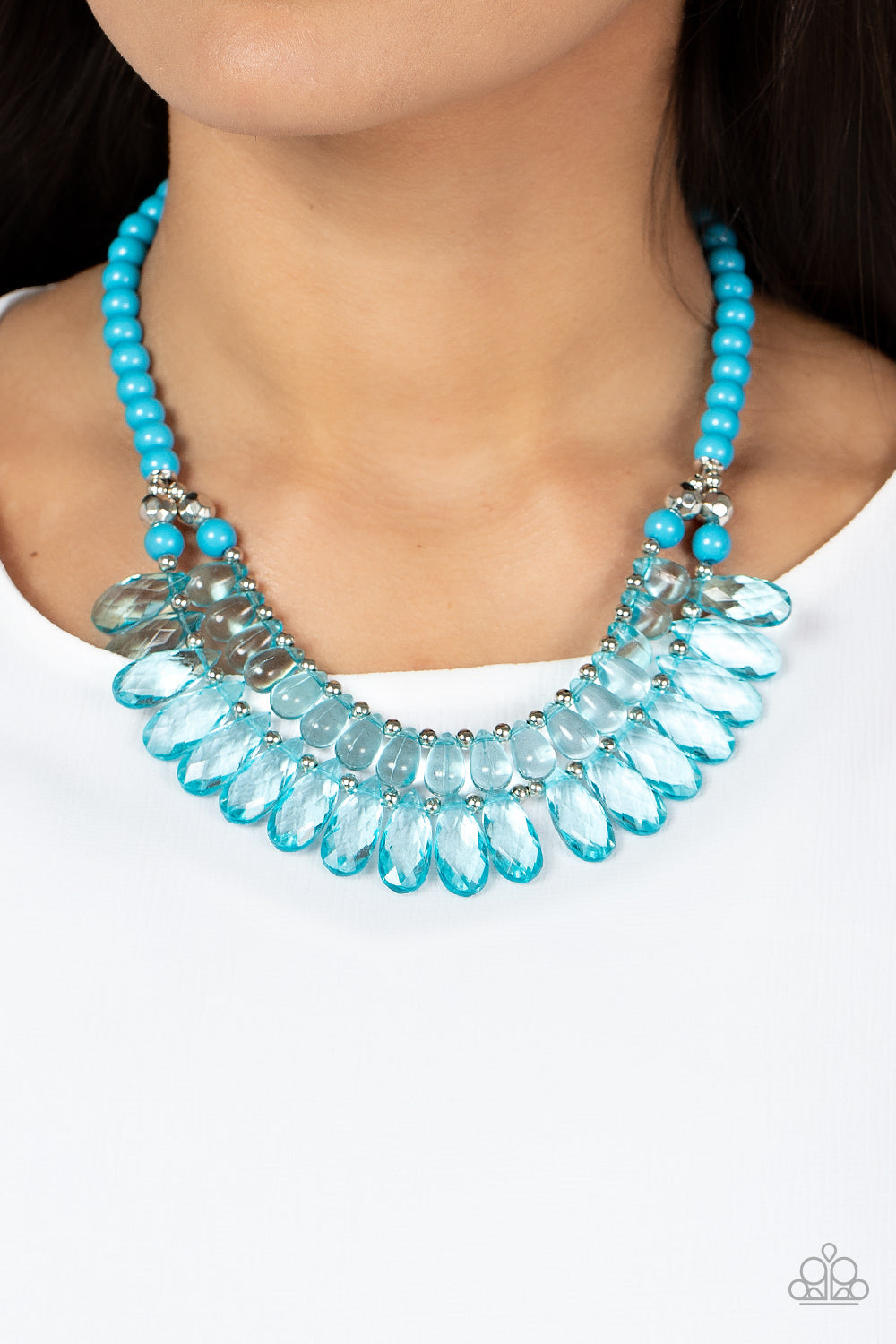 All Across the GLOBETROTTER - Blue Paparazzi Accessories - VJ Bedazzled Jewelry