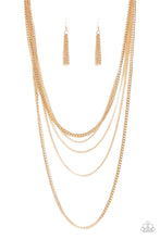 Load image into Gallery viewer, Top of the Food Chain - Gold - Paparazzi Accessories - VJ Bedazzled Jewelry
