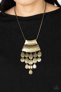 Totem Trek - Brass - Paparazzi Accessories - VJ Bedazzled Jewelry