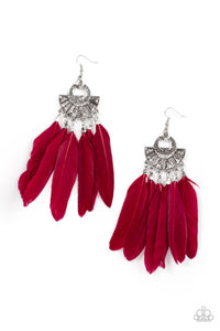 Plume Paradise - Red - VJ Bedazzled Jewelry