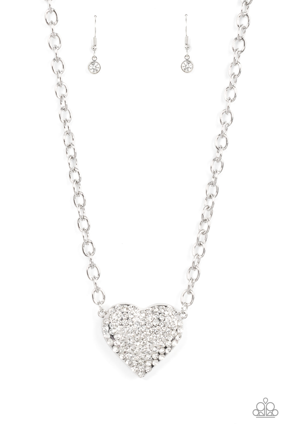 Heartbreakingly Blingy - White - VJ Bedazzled Jewelry