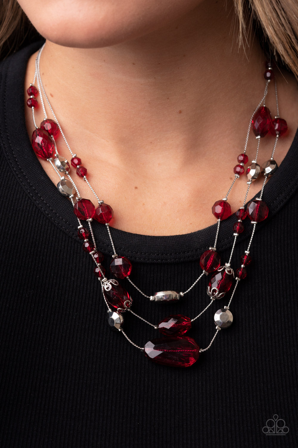 Prismatic Pose - Red - Paparazzi Accessories - VJ Bedazzled Jewelry