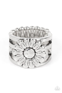 Roadside Daisies - Silver - Paparazzi Accessories - VJ Bedazzled Jewelry