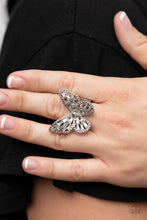 Load image into Gallery viewer, Bright-Eyed Butterfly - White - Paparazzi Accessories - VJ Bedazzled Jewelry
