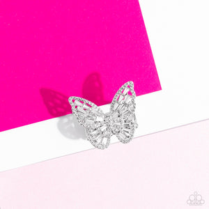 Bright-Eyed Butterfly - White - Paparazzi Accessories - VJ Bedazzled Jewelry