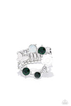 Load image into Gallery viewer, Butterfly Bustle - Green Ring - Paparazzi Accessories - VJ Bedazzled Jewelry
