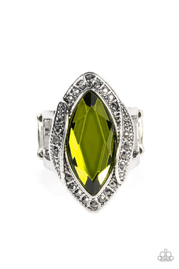 Let Me Take a REIGN Check - Green Paparazzi Accessories - VJ Bedazzled Jewelry