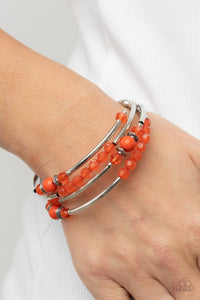Whimsically Whirly - Orange- Paparazzi Accessories - VJ Bedazzled Jewelry