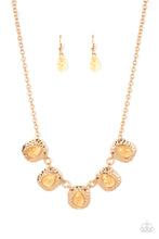 Load image into Gallery viewer, Mayan Masterpiece - Gold - Paparazzi Accessories - VJ Bedazzled Jewelry
