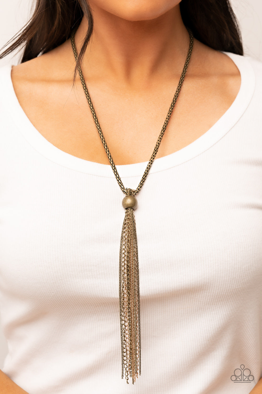 Metallic MESH-Up - Brass - Paparazzi Accessories - VJ Bedazzled Jewelry