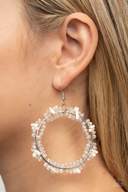 Ocean Surf - White Paparazzi Accessories - VJ Bedazzled Jewelry