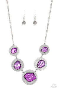 Raw Charisma - Purple Necklace - Paparazzi Accessories - VJ Bedazzled Jewelry