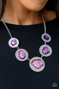 Raw Charisma - Purple Necklace - Paparazzi Accessories - VJ Bedazzled Jewelry