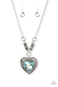 Heart Full of Fabulous - Blue-Paparazzi Accessories - VJ Bedazzled Jewelry