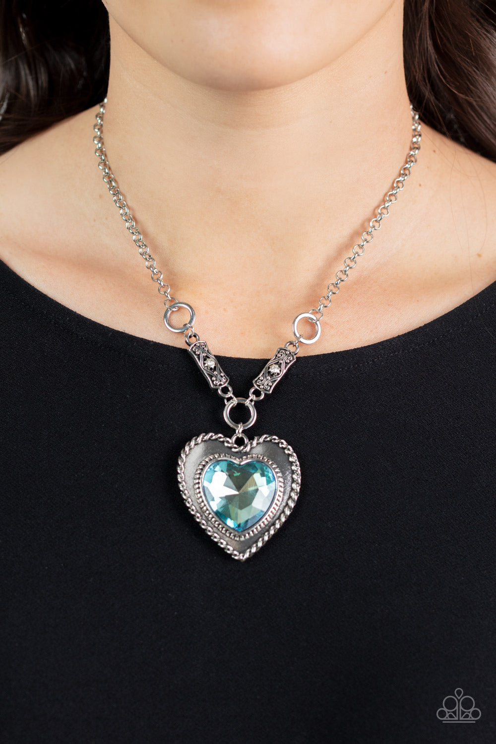 Heart Full of Fabulous - Blue-Paparazzi Accessories - VJ Bedazzled Jewelry