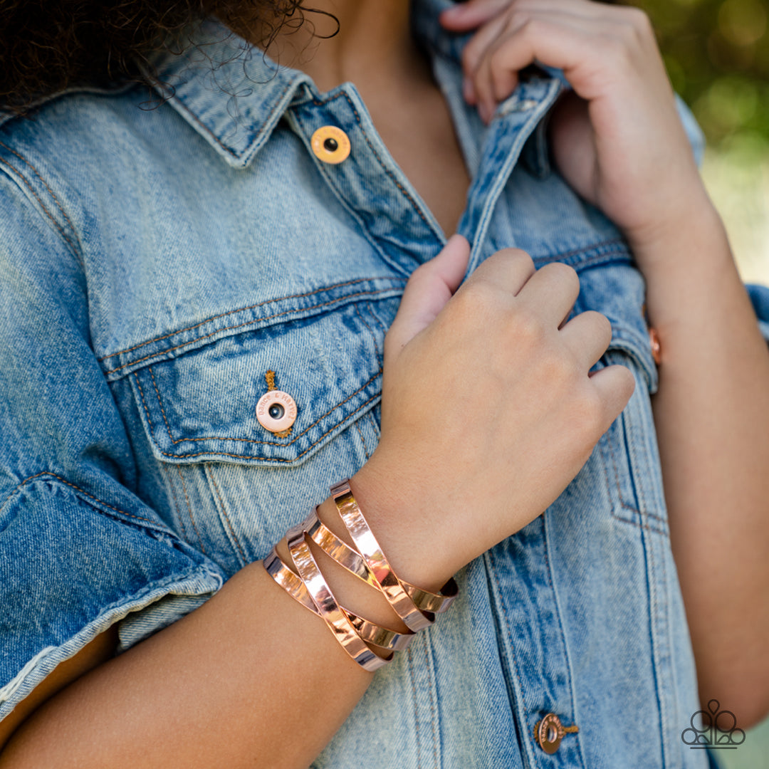 Industrial Imagination - Copper - Paparazzi Accessories - VJ Bedazzled Jewelry