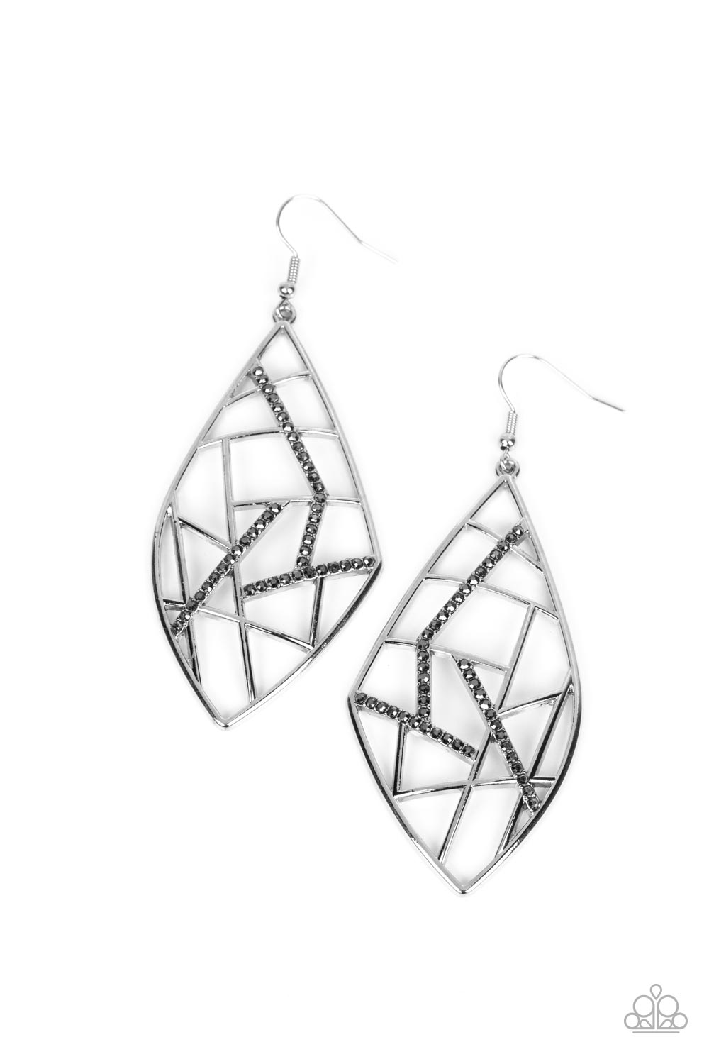 Geo Grid - Silver Paparazzi Accessories - VJ Bedazzled Jewelry