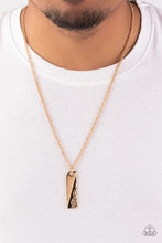 Load image into Gallery viewer, Tag Along - Gold- Paparazzi Accessories - VJ Bedazzled Jewelry
