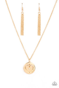 Heart Full of Faith - Gold - Paparazzi Accessories - VJ Bedazzled Jewelry
