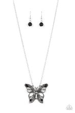 Load image into Gallery viewer, Badlands Butterfly - Black - Paparazzi Accessories - VJ Bedazzled Jewelry
