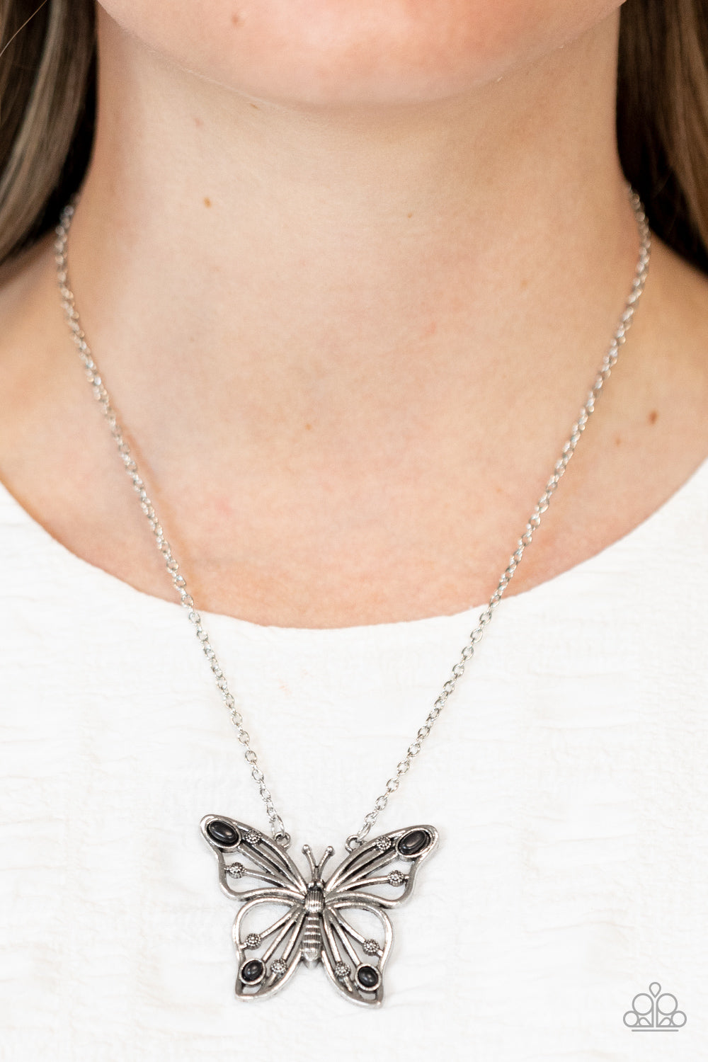 Badlands Butterfly - Black - Paparazzi Accessories - VJ Bedazzled Jewelry