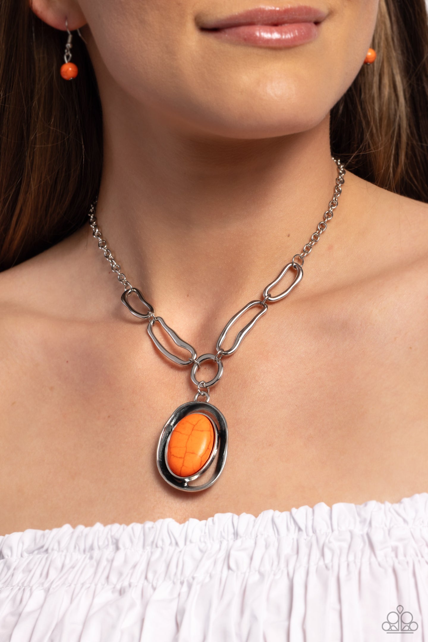 Sandstone Stroll - Orange Paparazzi Accessories - VJ Bedazzled Jewelry
