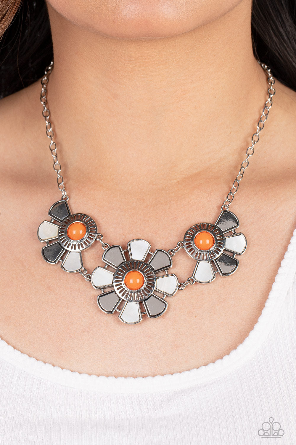 Aquatic Garden - Orange- Paparazzi Accessories - VJ Bedazzled Jewelry