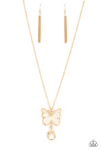 Load image into Gallery viewer, Gives Me Butterflies - Gold - Paparazzi Accessories - VJ Bedazzled Jewelry
