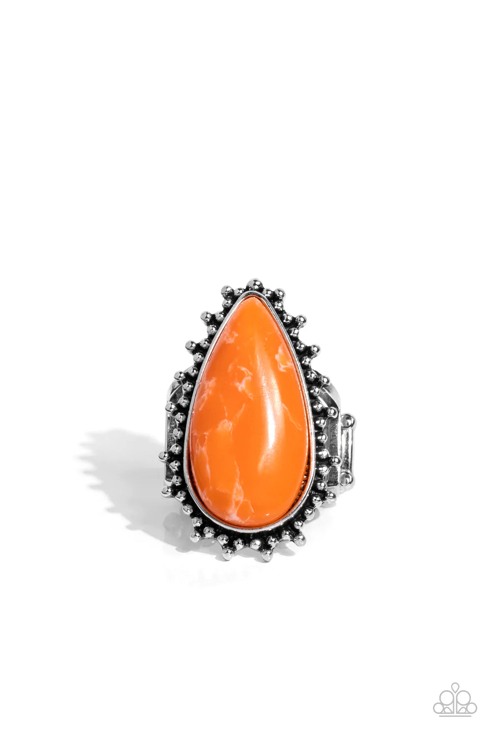 Down-to-Earth Essence - Orange Ring - Paparazzi Accessories - VJ Bedazzled Jewelry