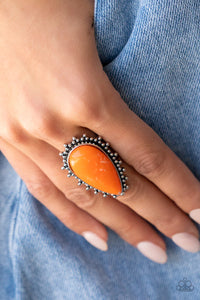 Down-to-Earth Essence - Orange Ring - Paparazzi Accessories - VJ Bedazzled Jewelry