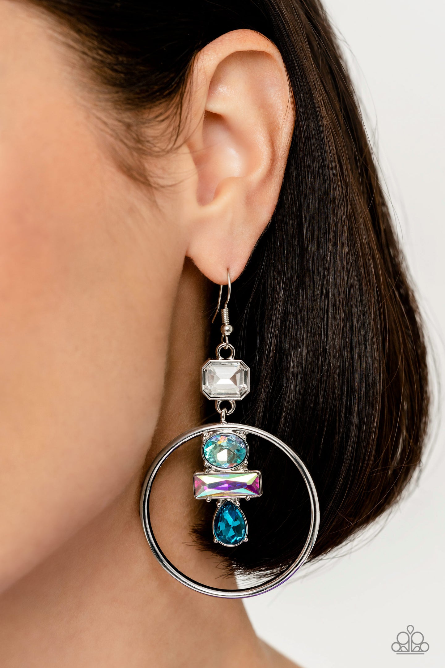 Geometric Glam - Blue Paparazzi Accessories - VJ Bedazzled Jewelry