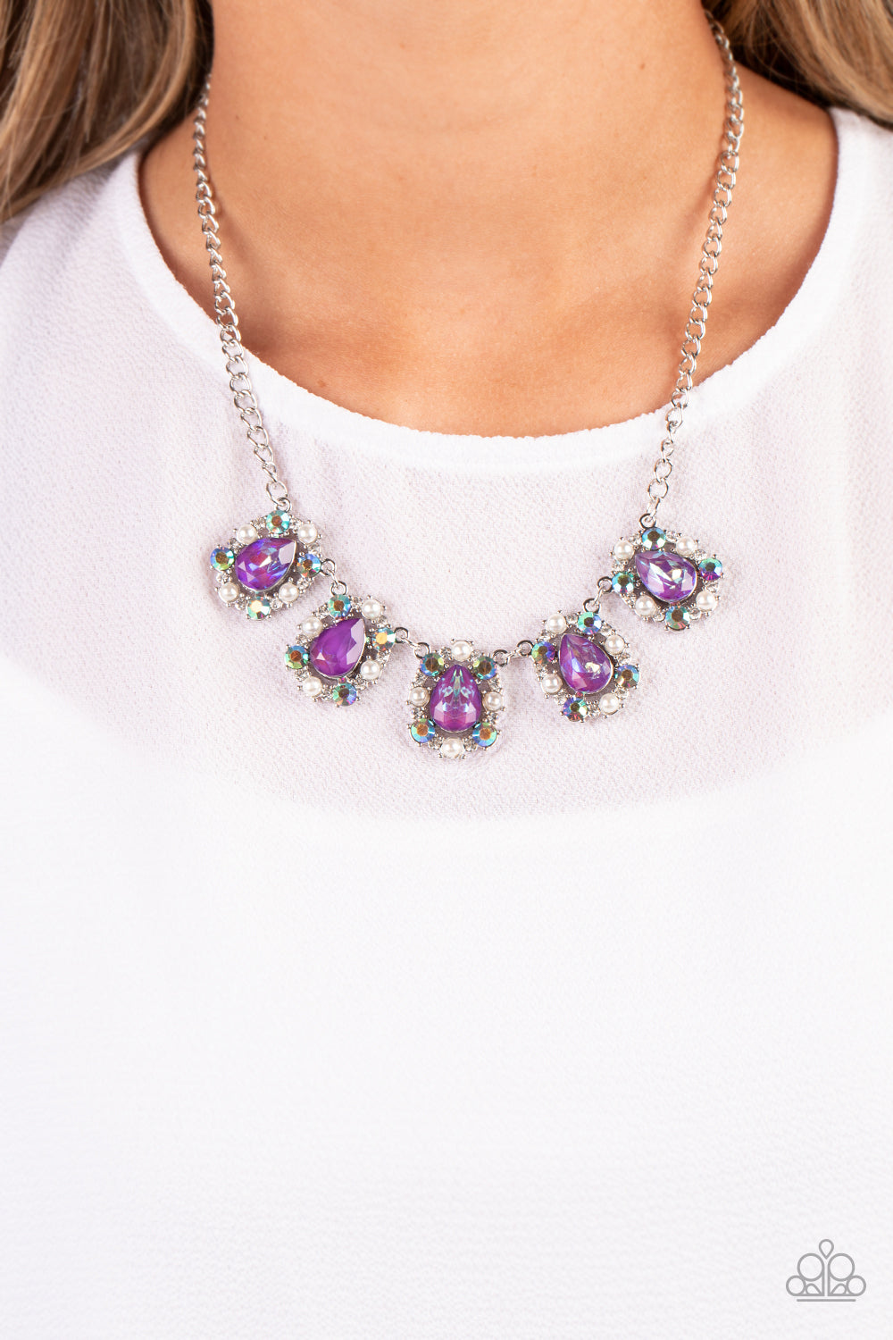 Pearly Pond - Purple - Paparazzi Accessories - VJ Bedazzled Jewelry