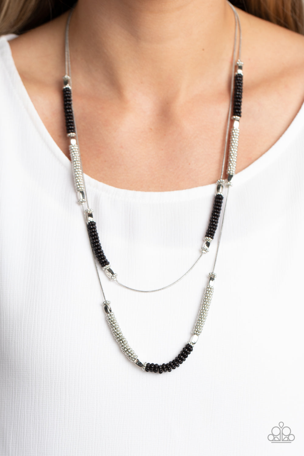 Caviar Chic - Black Paparazzi Accessories - VJ Bedazzled Jewelry