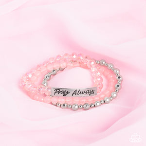 Pray Always - Pink - Paparazzi Accessories - VJ Bedazzled Jewelry