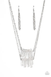 Crystal Catwalk - White - Paparazzi Accessories - VJ Bedazzled Jewelry