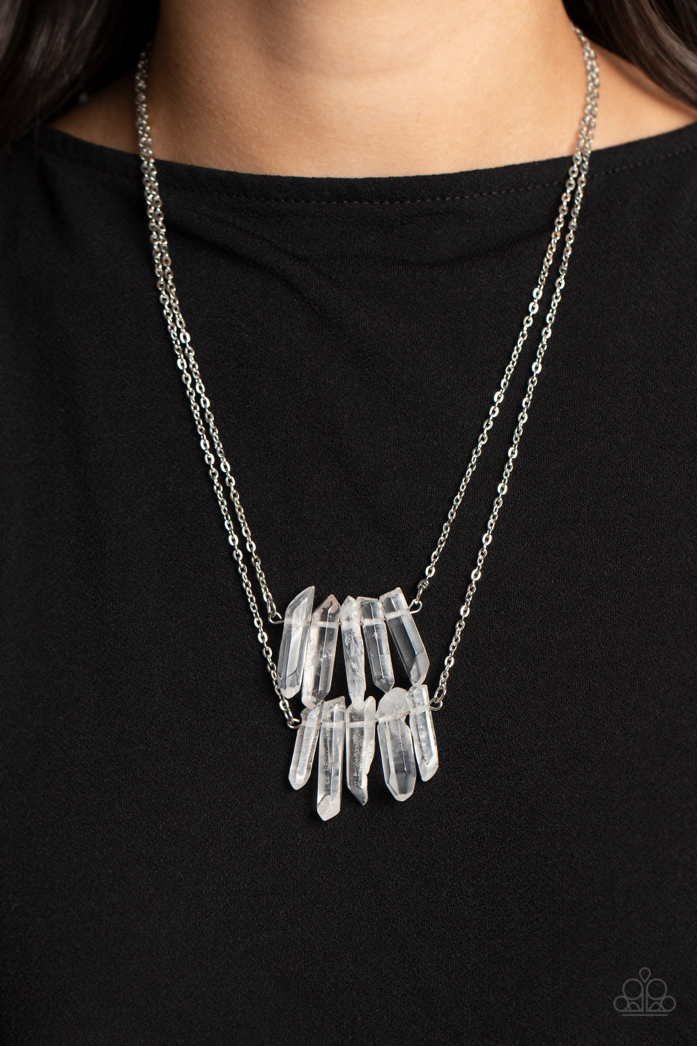Crystal Catwalk - White - Paparazzi Accessories - VJ Bedazzled Jewelry