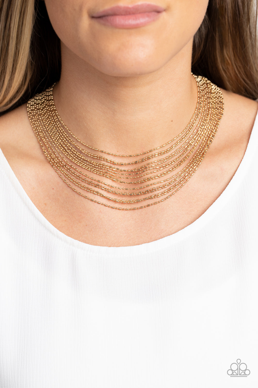 Cascading Chains - Gold - VJ Bedazzled Jewelry