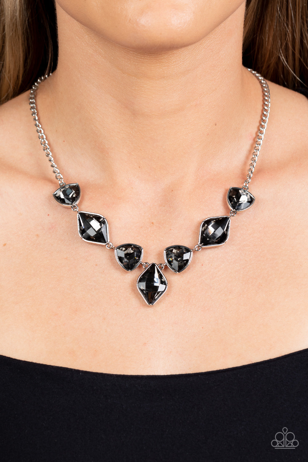 Glittering Geometrics - Silver Paparazzi Accessories - VJ Bedazzled Jewelry