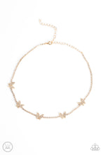 Load image into Gallery viewer, Fluttering Fanatic - Gold - Paparazzi Accessories - VJ Bedazzled Jewelry
