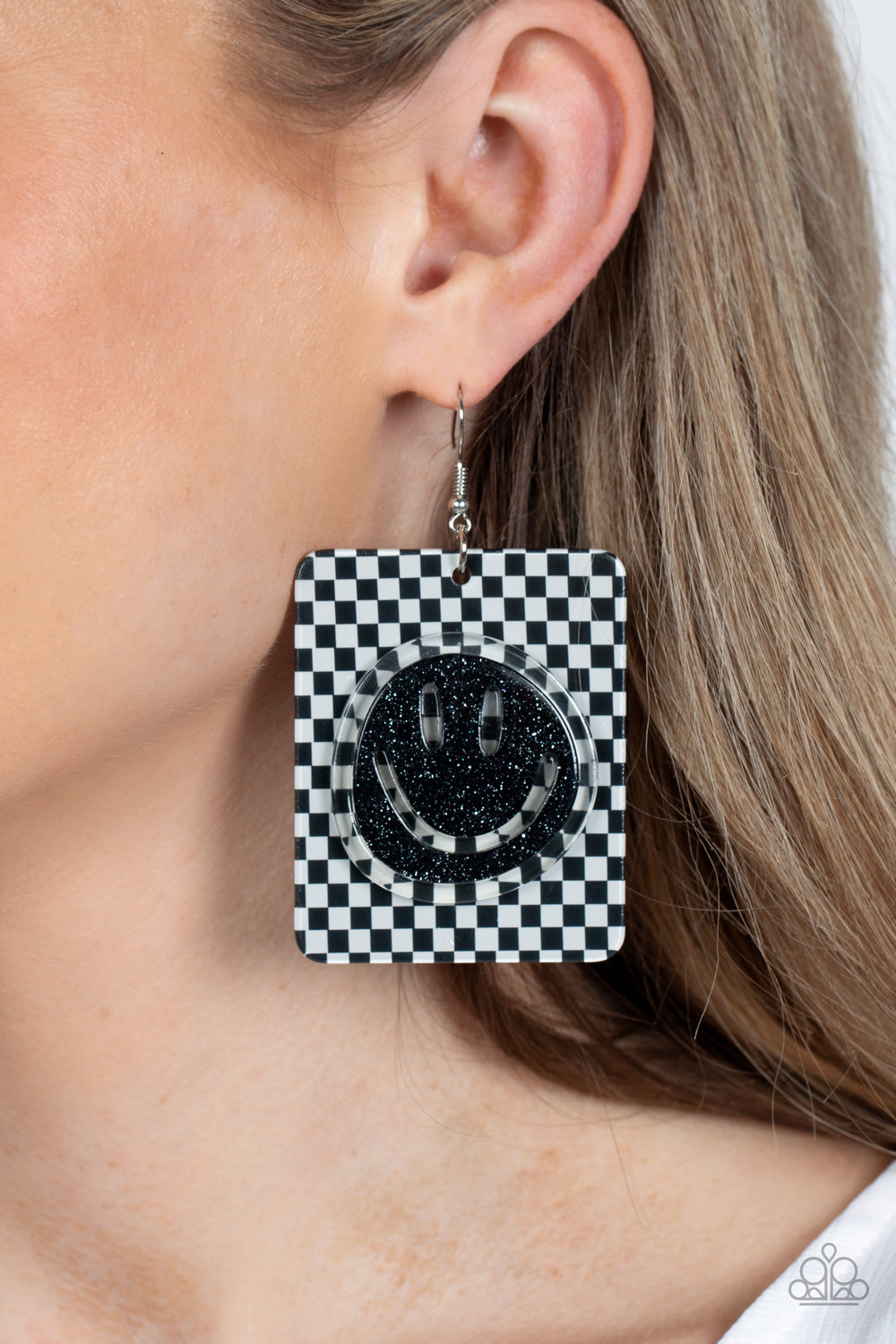 Cheeky Checkerboard - Black- Paparazzi Accessories - VJ Bedazzled Jewelry