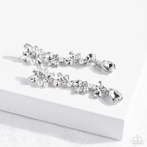 LIGHT at the Opera - White Paparazzi Accessories - VJ Bedazzled Jewelry
