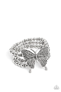 First WINGS First - White Paparazzi Accessories - VJ Bedazzled Jewelry