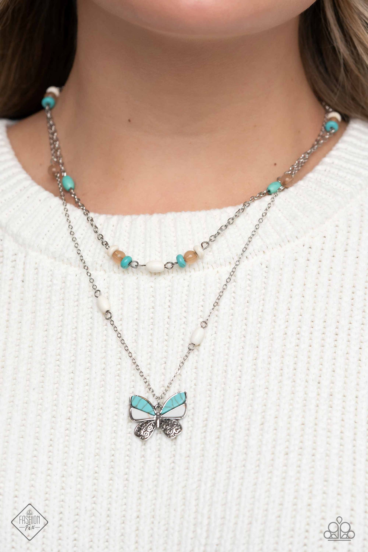 Free-Spirited Flutter - Blue Paparazzi Accessories - VJ Bedazzled Jewelry