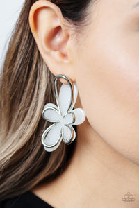 Glimmering Gardens - White Paparazzi Accessories - VJ Bedazzled Jewelry